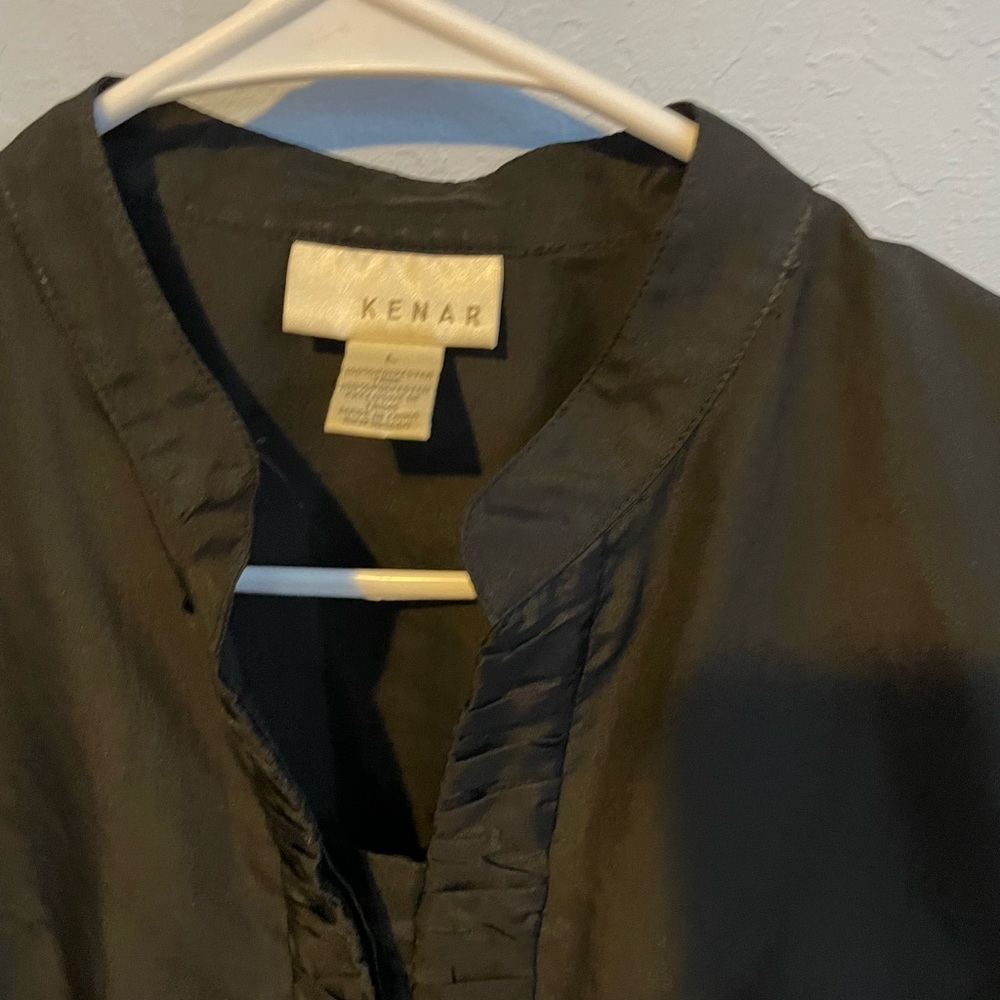 Kenar Black silk blouse size L